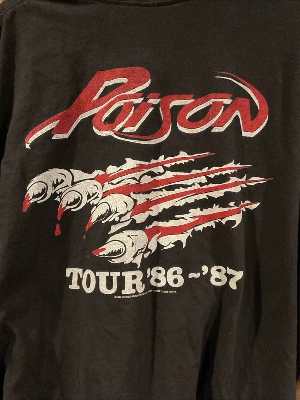 Poison "Look What The Cat Dragged In" Black Graphic Band Concert Tee 2X XXL - Picture 4 of 5